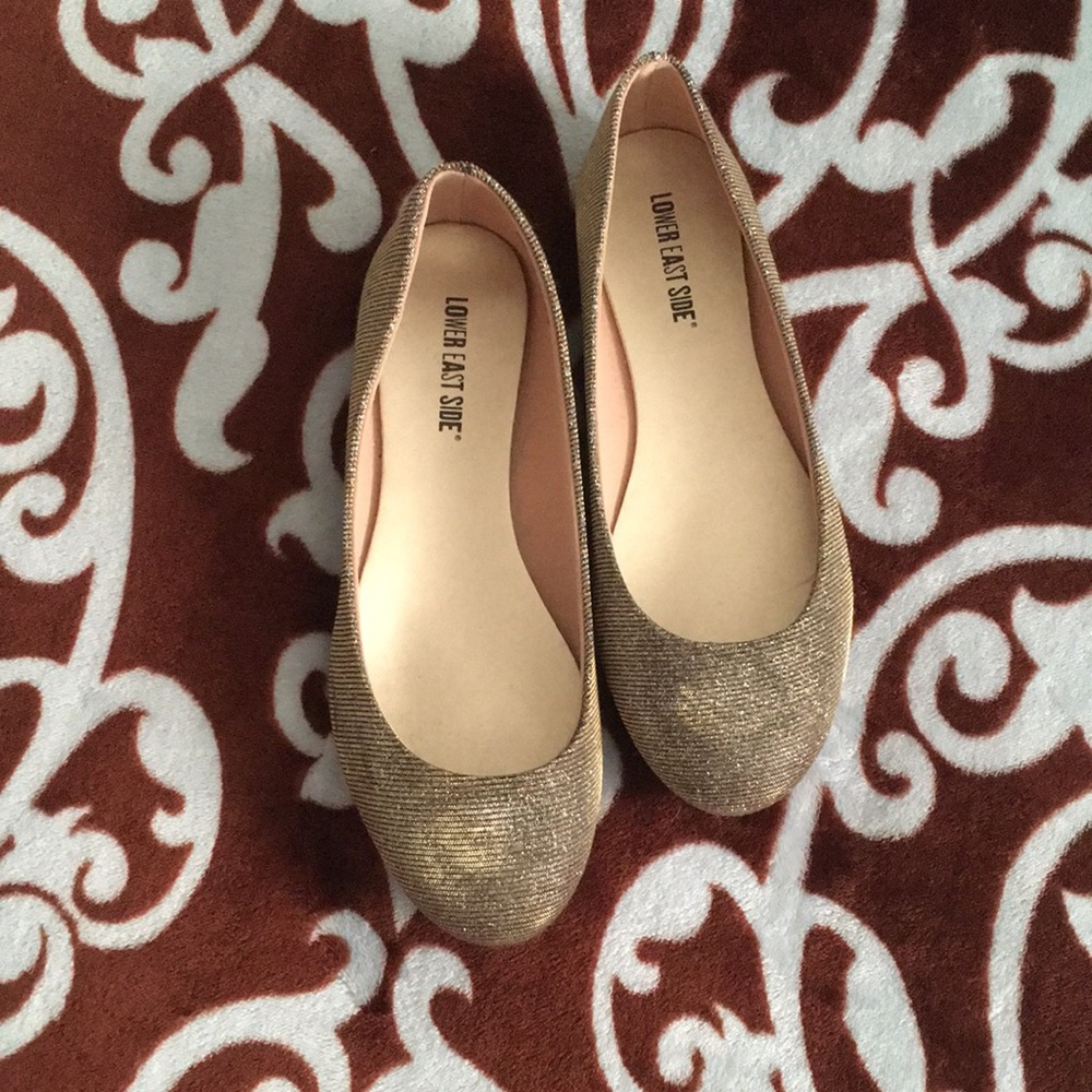 Lower East Side Gold Metallic Flats
